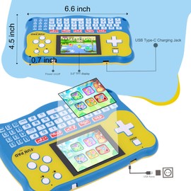 Kids Tablet/Baby Learning Pad with 102 Activities/Toddler Tablet with ABC/Words/Music/Math Interactive Educational Electronic Toys Gifts Handheld Game for Preschool Boys Girls Ages 3-12 (Blue-)