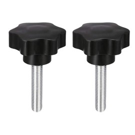 TOP-VIGOR 2Pcs M10 x 50mm Plum Hex Shaped Clamping Screw Knob, 48mm Dia Plastic Head Clamping Knob Handle Male Thread Thumb Screw