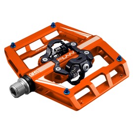 Funn Mamba Mountain Bike Clipless Pedals, Double Sided Clip Wide Platform MTB Pedals, Compatible with SPD Cleats, 9/16-Inch CrMo Axle Bicycle Pedals for MTB/BMX/Gravel Cycling(Orange)