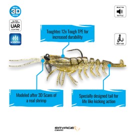 Manic Shrimp RTF V2-Gold-1/3oz-3in-Less Than 8ft