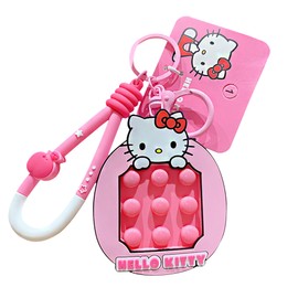 [AAGWW] キーホルダー ファッション クリエイティブ 可愛い 捏捏楽 ストレス解消 诞生日 祝日ギフト PVC製 7×9.4cm（マゼンタ）