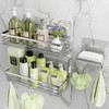 Orimade Adhesive Shower Caddy Soap Dish Holder Shelf with 5