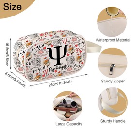 MEIKIUP Psychology Gift School Psychologist Makeup Bag Psych Grad Gift for Mental Health Nurse Clear Bag LCSW Appreciation Gift (Psychologist Clear Bag-UK)