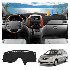FIILINES Dash Cover for 2004-2010 Toyota Sienna, Dashboard Mat Accessories Dash Cover Sunshade Nonslip Mesh Protector No Glare Black