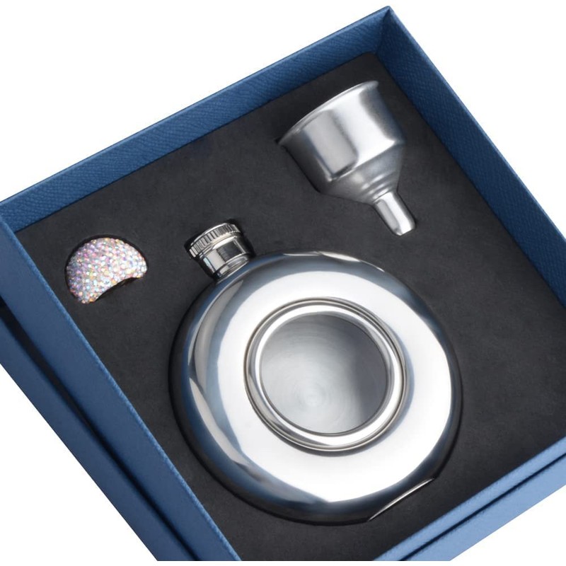 Stainless Steel Secret Drinks Smuggler Hip Flask with Alternative Crystal