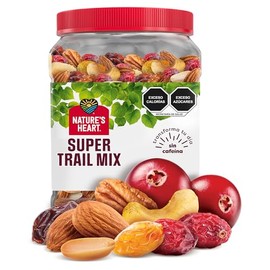 Nature's Heart - Super Trail Mix, Mezcla Orgánica de Frutos Deshidratados, y Nueces, Nuez de la India, Almendra, Cacahuate, Pistache, Bot...