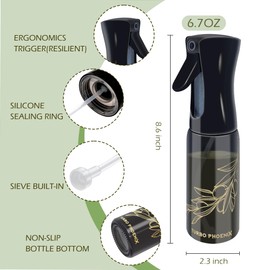 Oil Sprayer For Cooking, 200ML-Continuous Mist Spray Bottle, Oil Dispenser For Kitchen, Olive Oil Dispenser Bottle Spray & Pour, Oil Sprayer For Air Fryer Perfect Control For A Healthy Diet Portion.