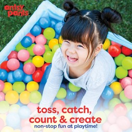 Antsy Pants 200 Ball Pit Balls, Ball Pit for Toddlers 1-3, Non-Toxic Materials, Lightweight, 5 Colors, Reusable Storage Bag, Plastic Balls for Ball Pit, Sensory Toys for Kids