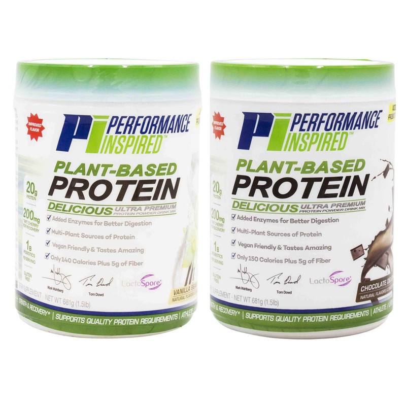 Performance Inspired Nutrition Plant-Based Protein Powder – All Natural –