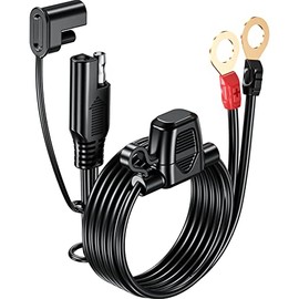 Kewig 2FT Ring Terminal Cable - SAE to O Ring Terminal Harness Quick Disconnect/Connect Ring Terminal Assembly with 10A Fuse for Tractor Motorcycle Cars RV (1pcs)
