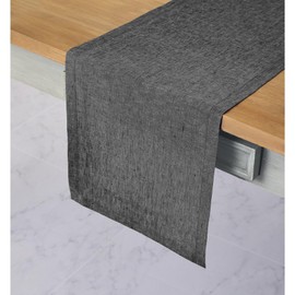 Solino Home Linen Table Runner 72 Inches Long – 100% Pure Linen Charcoal Grey Table Runner 14 x 72 Inch – Machine Washable Dining Table Runner for Winter – Athena