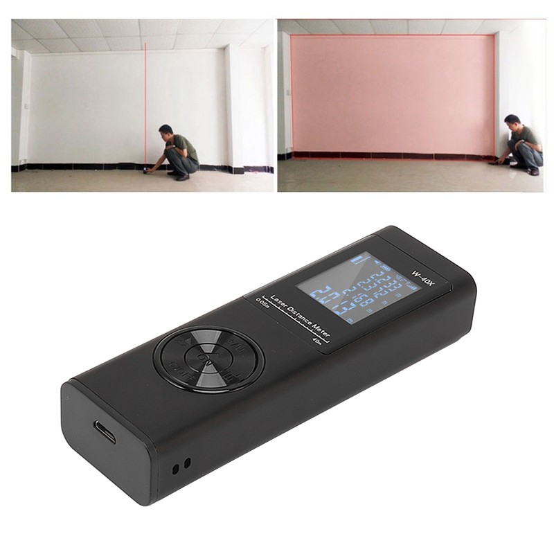 Laser Distance Meter High Accuracy Rechargeable 131ft Handheld Rangefinder with