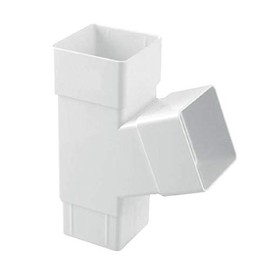 White Square Downpipe Branch Connector, Freeflow Rain Water Systems
