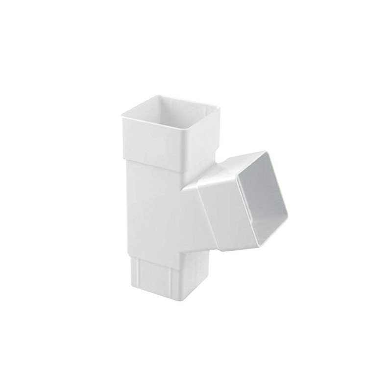 White Square Downpipe Branch Connector, Freeflow Rain Water Systems