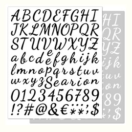 12 Sheets Letter and Number Stickers, Alphabet Number Stickers, Mailbox Numbers Sticker for Mailbox, Signs, Window, Door, Cars, Trucks, Cups (Black, White)