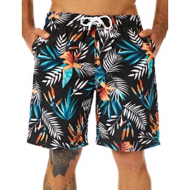 KAILUA SURF Mens Swim Trunks Long, Quick Dry Mens Boardshorts, 9 Inches Inseam Mens Bathing Suits with Mesh Lining