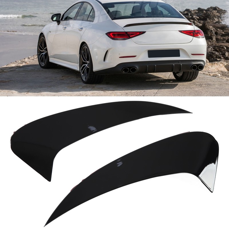 Pair of Rear Bumper Air Vent Spoiler Splitter Glossy Black
