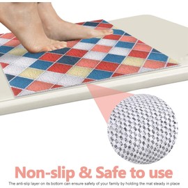 Shower Mat Non Slip Anti-Mildew: 60x60 cm Square Shower Mats with Drain Holes - Soft PVC Loofah Bathtub Mat for Kids and Elderly - Quick Drying Bath Matt for Shower Stall