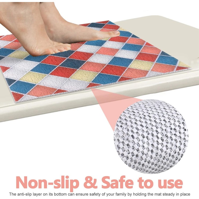 Shower Mat Non Slip Anti-Mildew: 60x60 cm Square Shower Mats