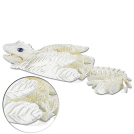 3D Printed Feathered Wyvern Dragon-13.5 inch, 3D Printed Dragon Animals Pack，3D Printed Flying Dragon，Articulated Dragon,Fidget Dragon,Desktop Ornament，Desktop Pet Toys ，3D Printed Stuff(Silk White)