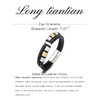 Leather Cuff Bracelet for Men Black Braided Wristbands Double Row