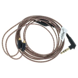 vhbw Cable Black for Shure SE215, SE315, SE425, SE535, SE846 for connection to a smartphone