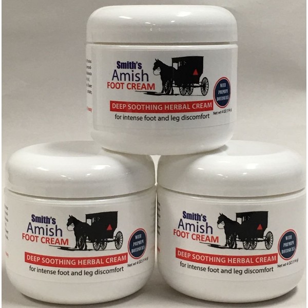Smith's Amish Foot Cream Deep Soothing, Calming to Feet and Legs 3 Pack