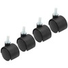 suiwotin 4pcs 1 Inch Swivel Caster Wheels, M6 Threaded Stem