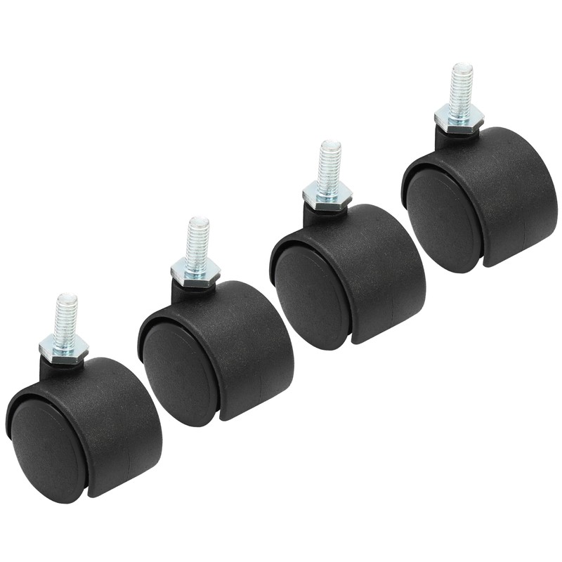 suiwotin 4pcs 1 Inch Swivel Caster Wheels, M6 Threaded Stem