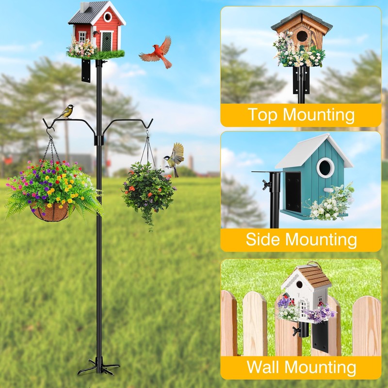 YINGYM Bird House Pole, 95 Inch Heavy Duty Bird Feeder