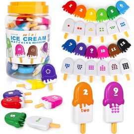 USATDD Numbers Learning Toys Number Popsicles Matching Toy Learning Numbers & Patterns Preschool Learning Activities Montessori Toys Back to School Gifts for Kids Ages 3+
