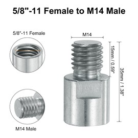 sourcing map 2pcs 5/8"-11 Female to M14-11 Male Adapter Polisher Adaptor Connecting Rotary Tool Attachment Thread Adapter Conversion Tool for Diamond Core Bit Polishing Pad Wheel