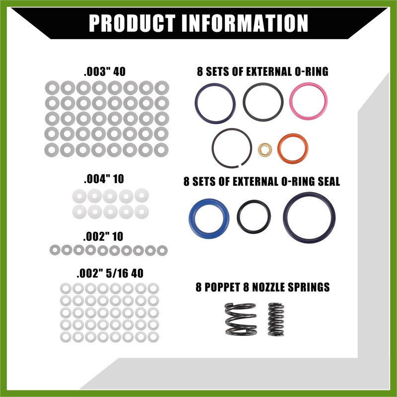 HOPESPANNER 7.3L Injector Rebuild Kit with Vice Clamp, Special Tools,