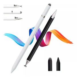 Contaeras Stylus Punta Fina De Disco Precisión Doble Punta para Celular Talla Blanco + Negro Contaeras