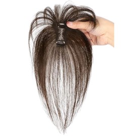 RUNRAYAY Clip in Bangs, 100% Human Hair Clips in Bangs, Fake Bangs Full Fringe with Temples Hairpieces for Women Daily Wear - Light Brown