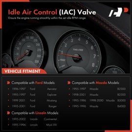 A-Premium Fuel Injection Idle Air Control Valve Compatible with Ford Explorer 1995-1997, Mustang 1999-2001, Ranger 1995-2001, Aerostar & Lincoln Continental, Mark VIII & Mazda B2300, B2500, B3000