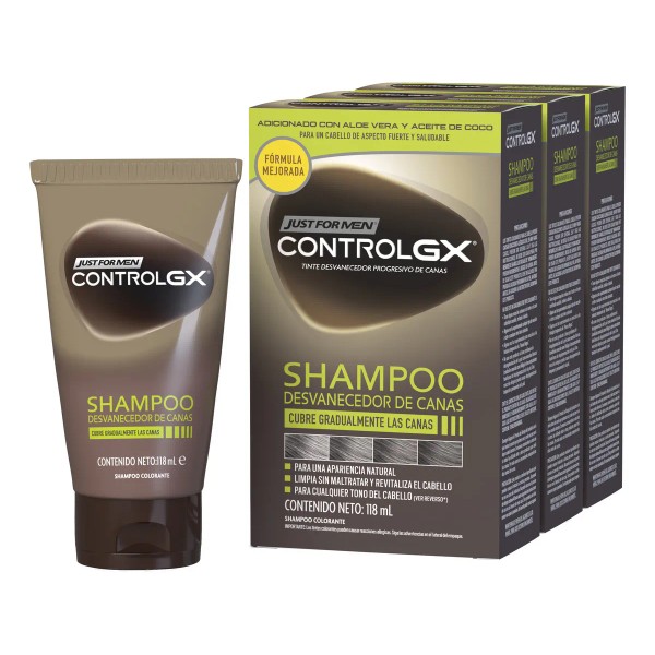 Shampoo Just for Men Control Gx, Desvanecedor Progresivo De Canas,