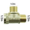 TAODAN Brass Pipe Fitting 3 Way NPT 1/2 Inch Hose