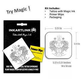 INKARTLINK Semi Permanent Tattoo,creative party tiger tattoo, exquisite and realistic design, interesting tattoo experience, cruelty-free, non-reflective, waterproof (Double Tiger Symbol)
