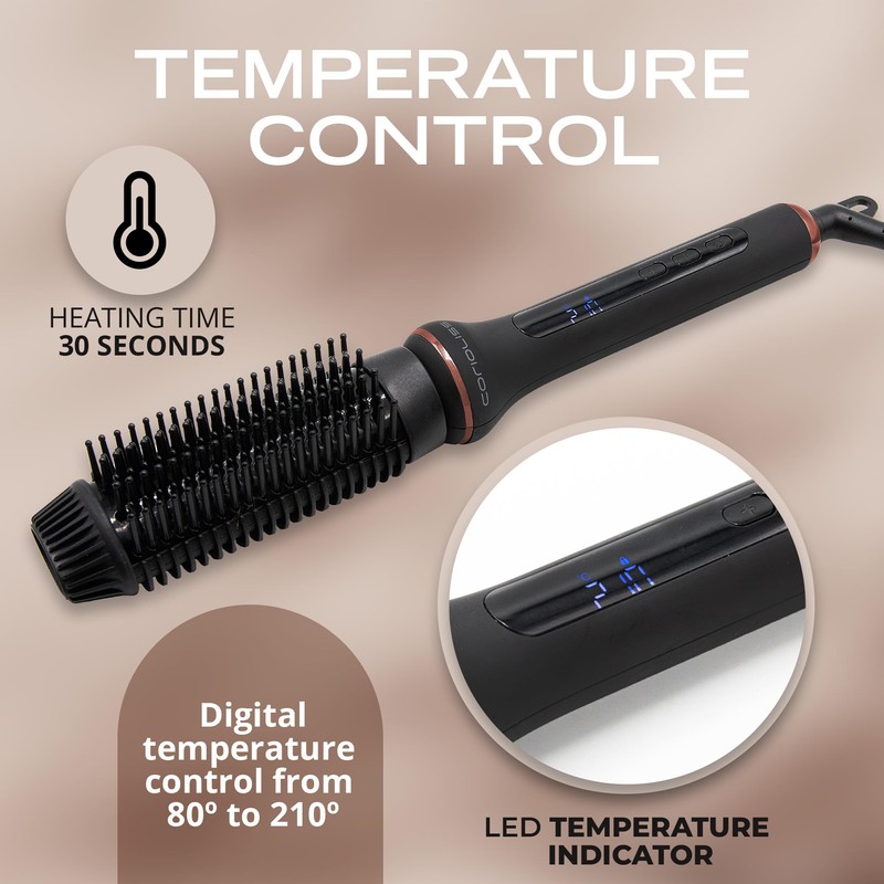 Corioliss Electric Hair Straightening Brush Hot Brush Antifrizz Temperature Control