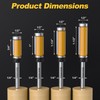 REKCKRUL 4Pcs Top and Bottom Bearing Flush Trim Router Bits