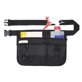 Gardening Tool Waist Bag Belt Heavy Duty Oxford Tool Apron with 7 Pockets of Different Sizes and Depth (Black)