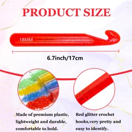 Hobekoee 18mm Large Crochet Hook for Chunky Yarn,Ergonomic Crochet Needles for Arthritic Hands,Plastic Crystal Smooth Crochet Hooks for Handmade DIY Crocheting