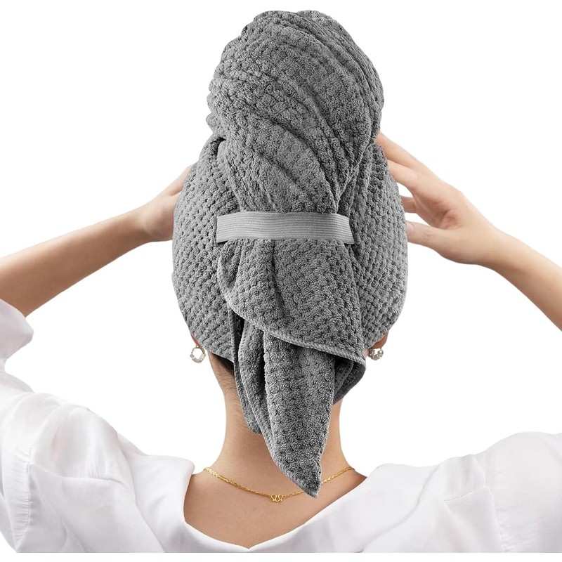 Toalla de microfibra para el cabello, turbante superabsorbente para secado