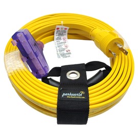 Parkworld Generator 3-Prong Flat Extension Cord Adapter, NEMA L5-30P to (3) 5-15R Household 15amp 125volt Tri-Outlet (50FT)
