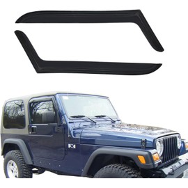 BOOGADEE Original 2pcs Rain Guards Set, Outside Mount Window Deflectors, Good Looking Side Window Visors Compatible with 1997-2006 Jeep TJ 1997-2006 Jeep Wrangler |92054|