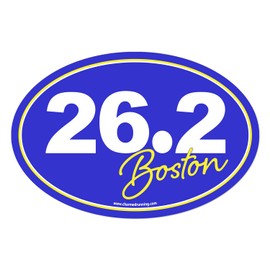 Charmed Running Brand Boston Marathon 26.2 Distance in Script Removable Bumper Sticker Window Decal OR Car Magnet (Magnet)