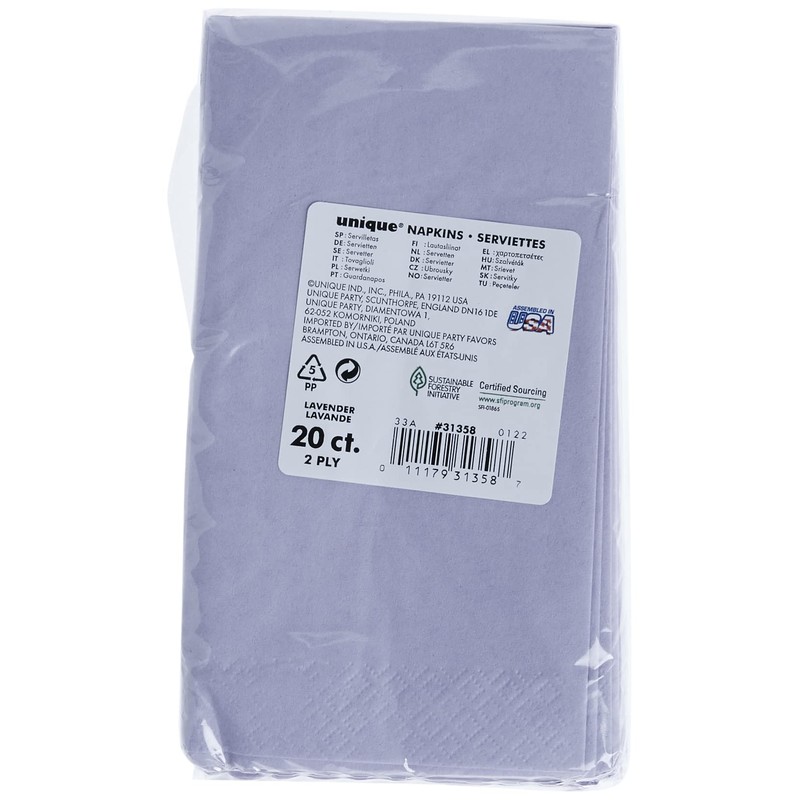 Lavender Guest Napkins, 20ct