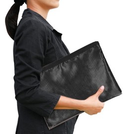 Fireproof Money Bag, Fireproof Document Bag, Fireproof Storage Pouch with Zipper for Passports Certificates Cash and More Bag for Fire Data (Large Size 34 * 25 * 3.5cm)