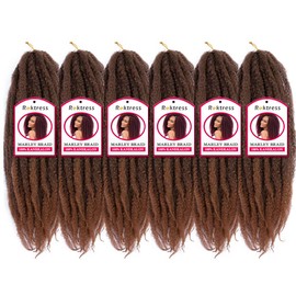 Roktress Marley Braiding Crochet Hair - 16 inch 6packs Marley Hair Crochet Braids, Long Afro Kinky Twist Crochet Braid Kanekalon Synthetic Hair Extensions (16"6pcs, T30）